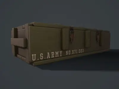Military box Low-poly 3D model