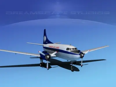 Martin 202 Pioneer Airlines 3D model