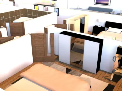 3D interior flat design  3D model