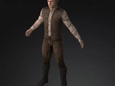 Napoleonic civilian 1812 Low-poly 3D model