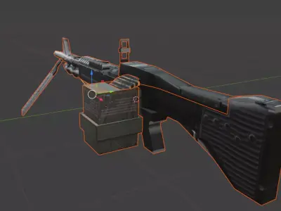 M60 Machine Gun PSX PS1 Low-poly 3D model Low-poly 3D model