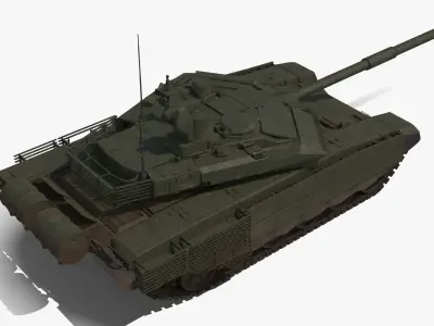 T-90 MS Green Dirt Low-poly 3D model