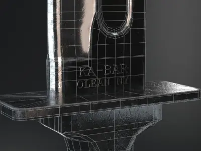 KA-BAR Combat Knife Low-poly 3D model