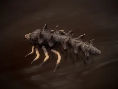 Worm insect slayer evil  Low-poly 3D model
