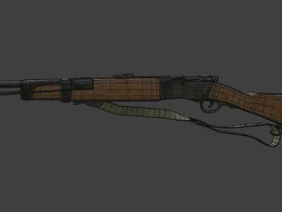 Old Military Rifle Low-poly 3D model