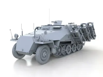 SDKFZ 251 - Ausf D - Stuka zu Fuss 3D model