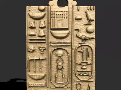 ANCIENT EGYPTIAN PART OF THE WALL PENDANT 3D print model