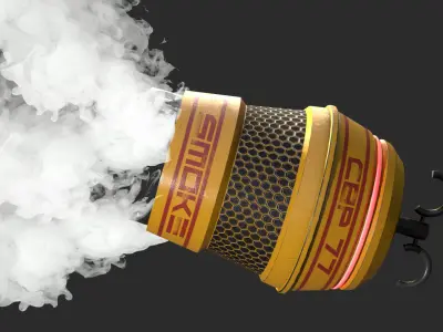 Sci-fi Grenade - CBP 77 Smoke Game Asset  Low-poly 3D model