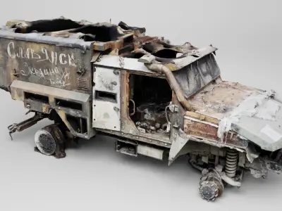 russian K-4386 Typhoon-VDV destroyed by Ukrainian army 3D model