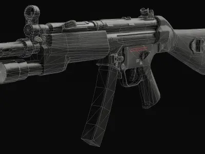 MP5a4 SMG Low-poly 3D model