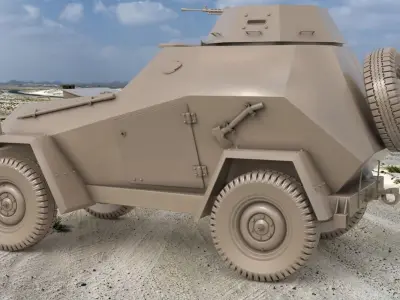 BA 64  Clay VRay 3D model