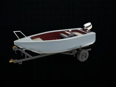 boat trailer 3D model
