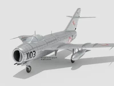 MiG 17 Fresco AURI Indonesian Air Force Low-poly 3D model