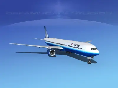 Boeing 777-300 MP United Airlines 3D model