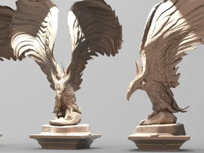 Hogwarts inspired Eagle statue 3  3D model
