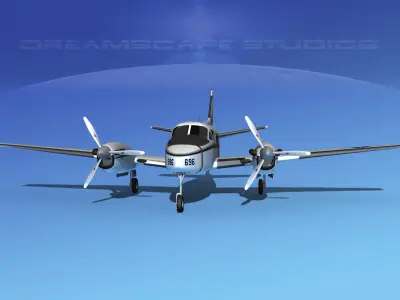 Beechcraft C-6 Transport V03 US Navy 3D model