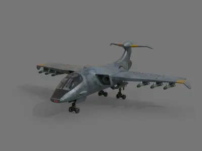 SCI-FI JET FIGHTER Low-poly 3D model