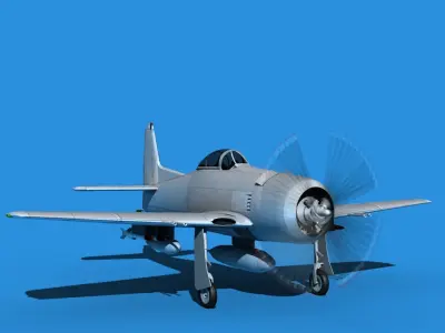Grumman F8F-2 Bearcat V00 3D model