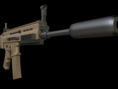 SCAR-L tan rifle 3D model