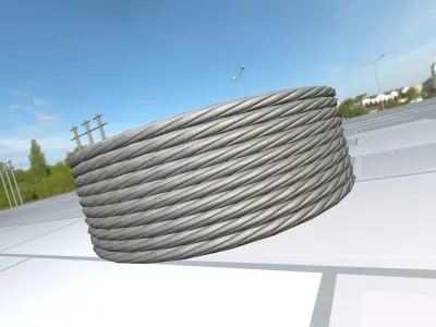 Power cable reel 1 - Object 069 Low-poly 3D model