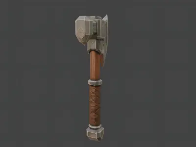 Dwarven axe Free low-poly 3D model