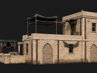 13-16 - Arabic Houses 4K Low-poly 3D model