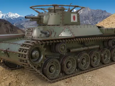 Tank Type 97 Chi Ha Green Japan Vray 3D model