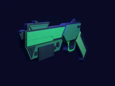 Sci-fi Gun Model Free low-poly 3D model