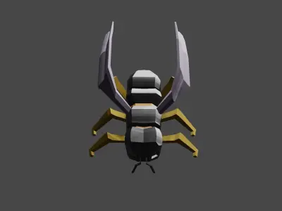 Low-Poly Yellow Jacket Wasp or Honey bee Low-poly 3D model