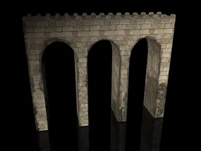 Medieval Bridge Low-poly 3D model