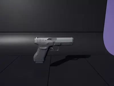 Glock-Style Semi-Automatic Pistol 3D model