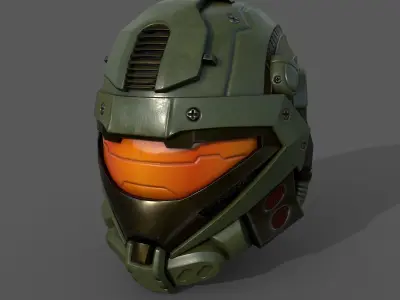 Helmet scifi military 3d model Low-poly 3D model
