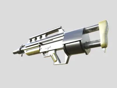 Slugger-gun model 3d game ready model Low-poly 3D model Low-poly 3D model