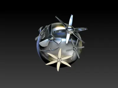 30 PROPELLER IMM BRUSH and  3D MODEL Low-poly 3D model
