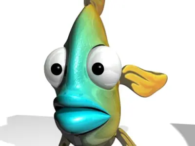 Cartoon Exotic Fish Rigged Low-poly 3D model