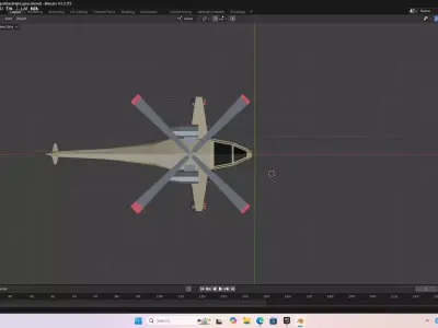 Stylized Low poly Army Helicopter Low-poly 3D model
