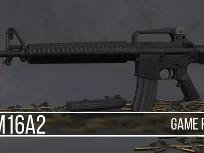 M16A2 and M203 Low-poly 3D model