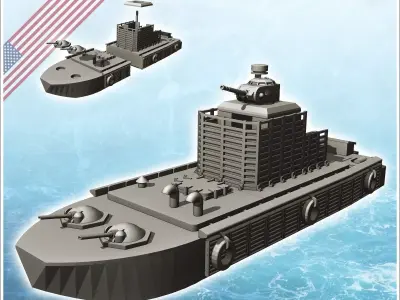 LMC-6 ATC Zippo Flamethrower patrol boat - Modern WW2 WW1 World  3D print model
