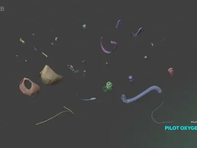 Pilot Oxygen Mask 3D model