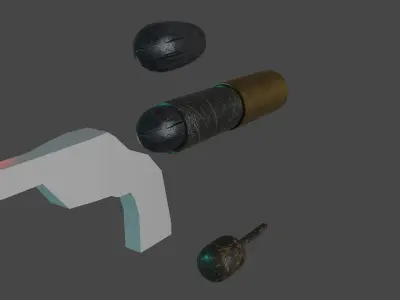 Medieval Gun Low-poly 3D model
