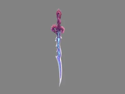 Coiling Dragon Sword Low-poly 3D model