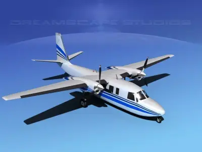 Rockwell Turbo Commander 690 V02 3D model