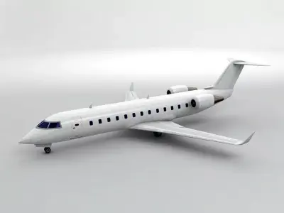 Bombardier CRJ 200 - Generic White Low-poly 3D model