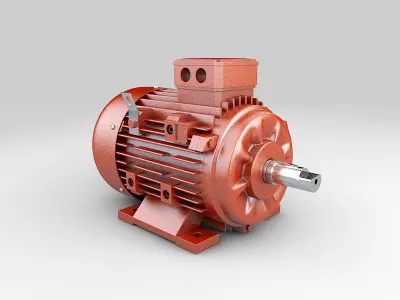 Industrial electric motor generator 3D model