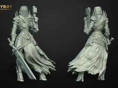 SCI-FI Miniature women soldier-Model 31 Free 3D print model