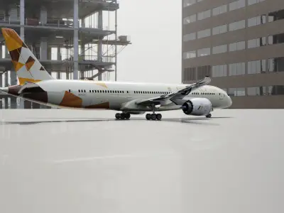 Boeing 787-9 Etihad 8K 3D model