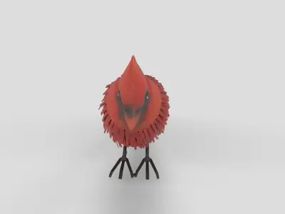 Red Bird  Low-poly 3D model