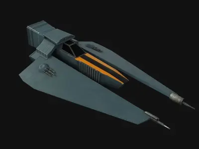 spaceship star wars fighter Low-poly 3D model