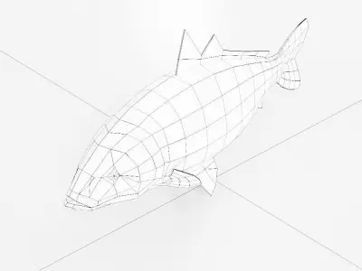 Carp fish 3d model  Low-poly 3D model