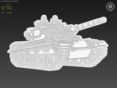 Tank Suitable for embossing Hot Foil Technique 3D model